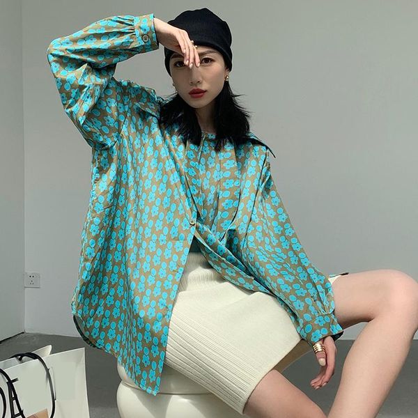2021 autumn new women's lapel loose korean version of the printed women's long-sleeved green fashion ladies, White
2021 autumn new women's lapel loose korean version of the printed women's long-sleeved green fashion ladies, White