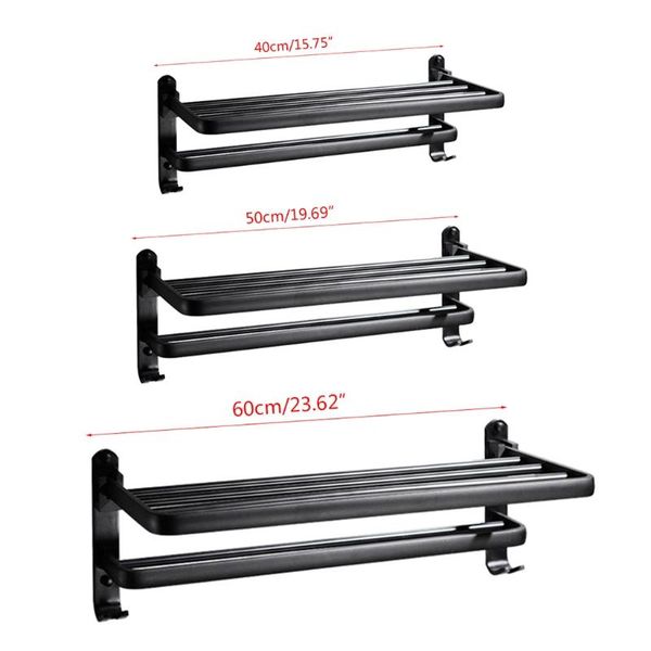 towel racks space aluminum black rack wall mounted folding holder storage shelf dropship
towel racks space aluminum black rack wall mounted folding holder storage shelf dropship