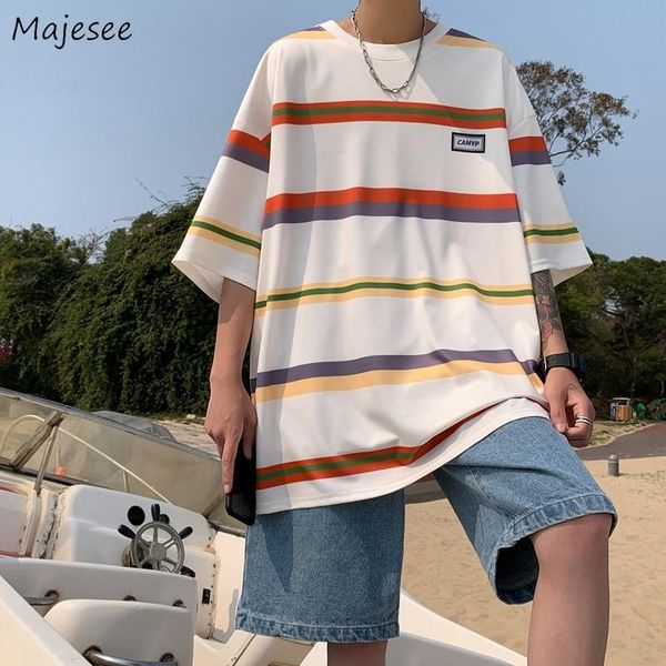 men's t-shirts men short sleeve chic harajuku all-match baggy tshirts fashion striped clothes students versatile tees, White;black
men's t-shirts men short sleeve chic harajuku all-match baggy tshirts fashion striped clothes students versatile tees, White;black