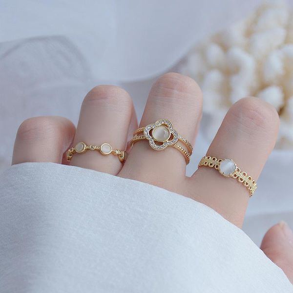 cluster rings delicate jewelry 14k gold plated hollow adjustable crystal for women elegant opal flower engagement, Golden;silver
cluster rings delicate jewelry 14k gold plated hollow adjustable crystal for women elegant opal flower engagement, Golden;silver