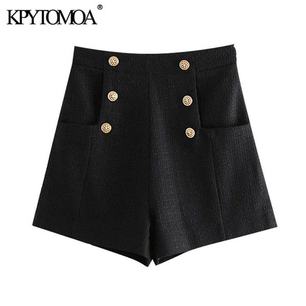 kpytomoa women chic fashion with metal button tweed bermuda shorts vintage high waist side zipper female short pants mujer 210306, White;black
kpytomoa women chic fashion with metal button tweed bermuda shorts vintage high waist side zipper female short pants mujer 210306, White;black