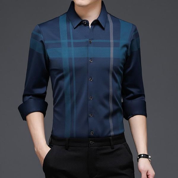 men's casual shirts camisa shirt autumn sleeve korean style long masculina slim fit plaid business men blouse cothing, White;black
men's casual shirts camisa shirt autumn sleeve korean style long masculina slim fit plaid business men blouse cothing, White;black