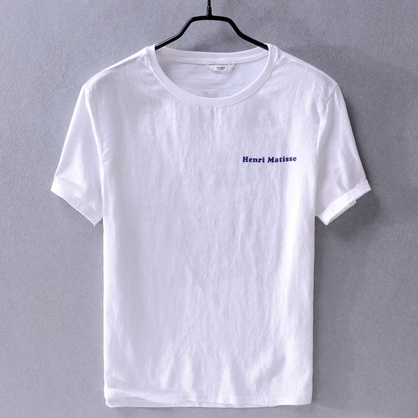 2021 new mens linen casual letter print short-sleeved t-shirt loose trend men japanese white t shirt solid fashion tshirt male chemise otym, White;black
2021 new mens linen casual letter print short-sleeved t-shirt loose trend men japanese white t shirt solid fashion tshirt male chemise otym, White;black