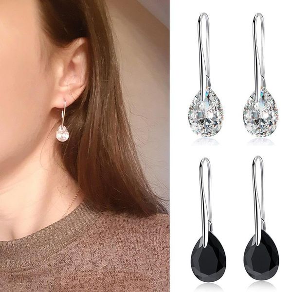 Dangle & Chandelier Fashion Water Drop Earring For Women Black/White Zircon Long Korean Wedding Jewelry Gifts, Silver
Dangle & Chandelier Fashion Water Drop Earring For Women Black/White Zircon Long Korean Wedding Jewelry Gifts, Silver