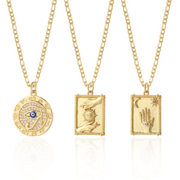 pendant necklaces turkish evil blue eyes of horus woman's necklace gold boho for women stainless steeel long chains choker collars, Silver
pendant necklaces turkish evil blue eyes of horus woman's necklace gold boho for women stainless steeel long chains choker collars, Silver