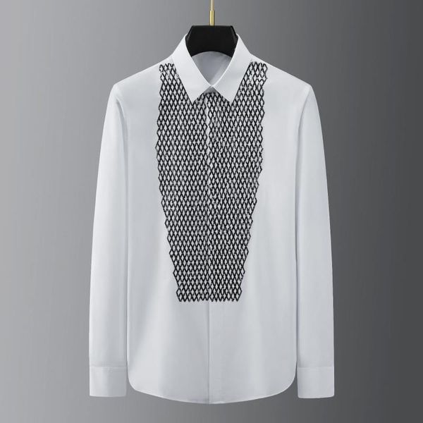 men's casual shirts minglu cotton male luxury bead piece embroidered long sleeve mens dress fashion slim fit party man, White;black
men's casual shirts minglu cotton male luxury bead piece embroidered long sleeve mens dress fashion slim fit party man, White;black