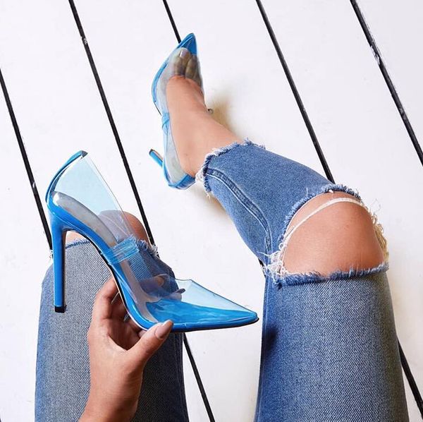 dress shoes blue pvc see through pointed toe slip-on stiletto heels kitten women clear transparent pumps, Black
dress shoes blue pvc see through pointed toe slip-on stiletto heels kitten women clear transparent pumps, Black
