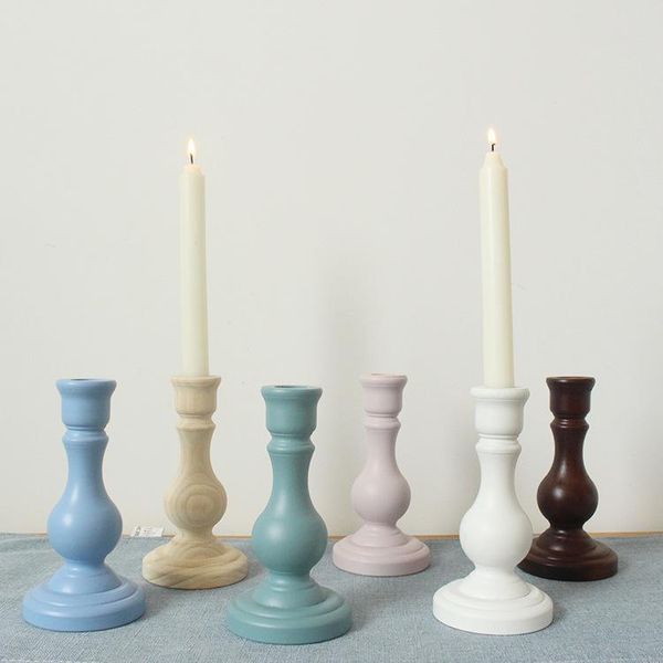 candle holders home furnishing solid wood holder decoration pink blue white simple petty
candle holders home furnishing solid wood holder decoration pink blue white simple petty