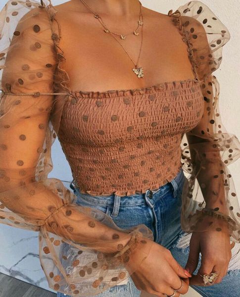 women wrinkled backless blouse shirt mesh sheer puff sleeve wrap chest 2020 spring summer ladies dots blouse, Black;green
women wrinkled backless blouse shirt mesh sheer puff sleeve wrap chest 2020 spring summer ladies dots blouse, Black;green