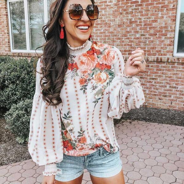 ethnic style floral print women blouse pleated turtle neck lantern sleeve chiffon blouse elegant chic ladies shirts, White
ethnic style floral print women blouse pleated turtle neck lantern sleeve chiffon blouse elegant chic ladies shirts, White