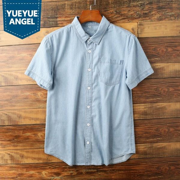 men's casual shirts summer men short sleeve denim square collar single breasted harajuku light blue thin cowboy shirt male s-2xl, White;black
men's casual shirts summer men short sleeve denim square collar single breasted harajuku light blue thin cowboy shirt male s-2xl, White;black