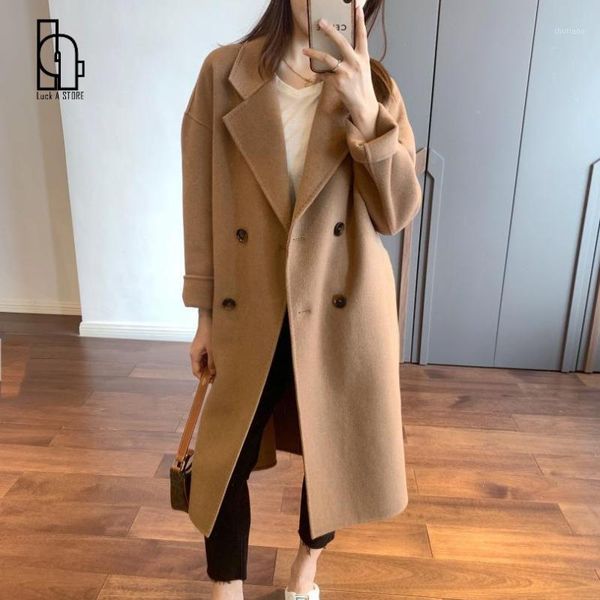 women's wool & blends 2021 autumn fashion women coat turn down collar drouble breasted woolen femme casaco abrigo streetwear, Black
women's wool & blends 2021 autumn fashion women coat turn down collar drouble breasted woolen femme casaco abrigo streetwear, Black