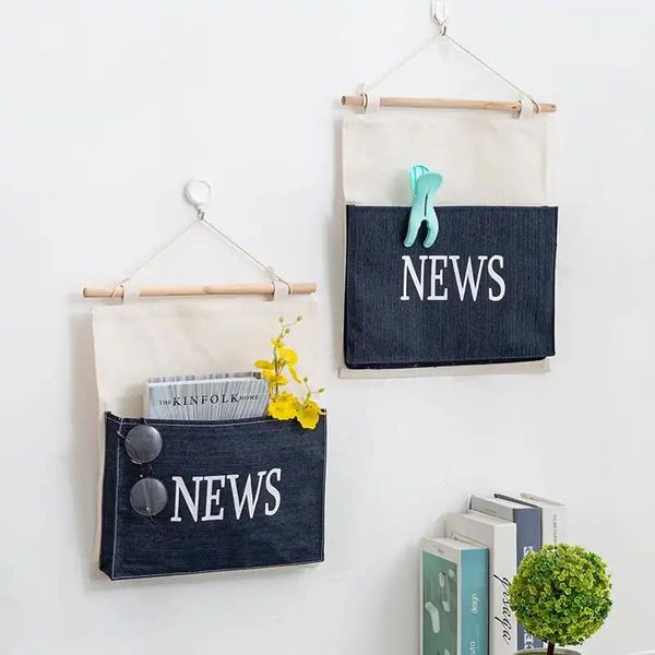 storage bags cute cloth wall hanging wall-mounted bag door debris mobile phone