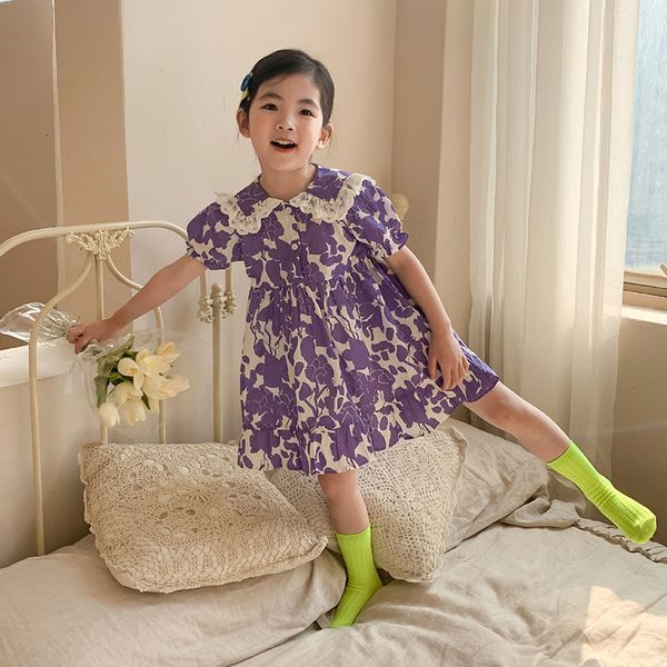 summer baby girls short sleeve purple printing dresses children kids girl lace collar princess dress clothing kids girls dress, Blue
summer baby girls short sleeve purple printing dresses children kids girl lace collar princess dress clothing kids girls dress, Blue