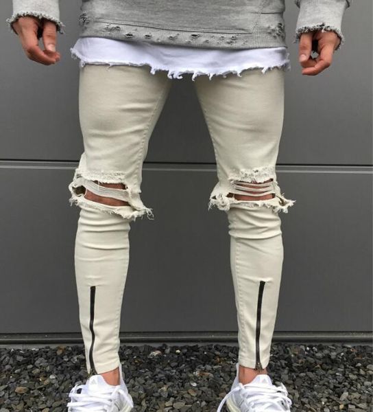 men ripped holes jeans motorcycle biker denim for men brand designer hip hop mens jeans, Blue
men ripped holes jeans motorcycle biker denim for men brand designer hip hop mens jeans, Blue