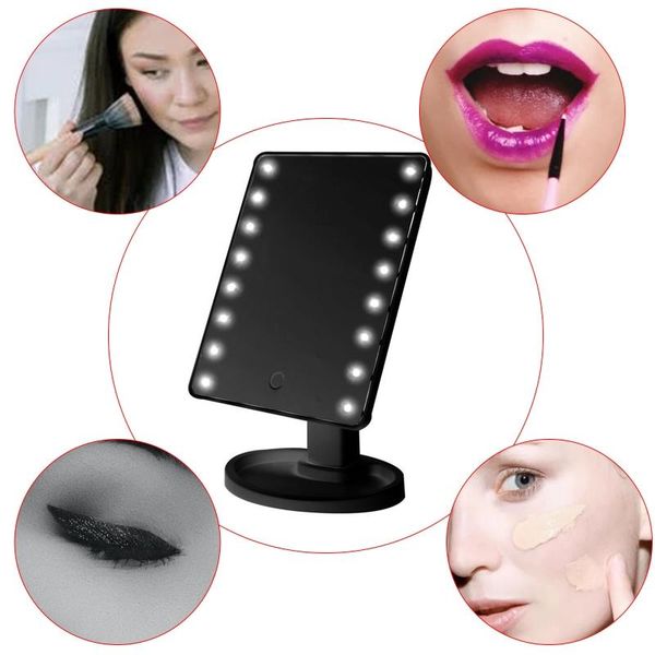 mirrors 16/22 leds touchscreen dimming led makeup mirror 360 degree rotation cosmetic deskstand for bathroom dressing table
mirrors 16/22 leds touchscreen dimming led makeup mirror 360 degree rotation cosmetic deskstand for bathroom dressing table