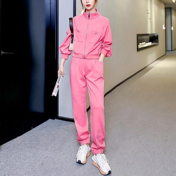 women's two piece pants loose sports set short casual zipper jacket stand collar coat & height elastic waist suits two-piece sets, White
women's two piece pants loose sports set short casual zipper jacket stand collar coat & height elastic waist suits two-piece sets, White