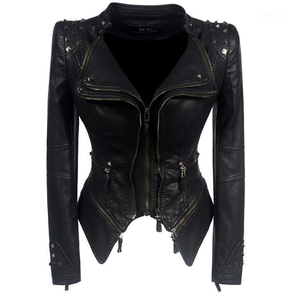 women's leather & faux women pu jacket plus size casual gothic punk motor ladies slim zipper rivet pocket autumn female fashion black c
women's leather & faux women pu jacket plus size casual gothic punk motor ladies slim zipper rivet pocket autumn female fashion black c