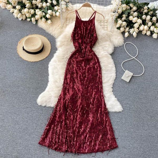 casual dresses design tassel sequins strap dress women sleeveless backless party summer off shoulder streetwear long, Black;gray
casual dresses design tassel sequins strap dress women sleeveless backless party summer off shoulder streetwear long, Black;gray