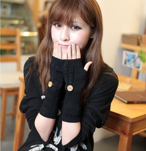 fingerless gloves solid color button winter women' grid wrist arm warmer short knit mitten, Blue;gray
fingerless gloves solid color button winter women' grid wrist arm warmer short knit mitten, Blue;gray