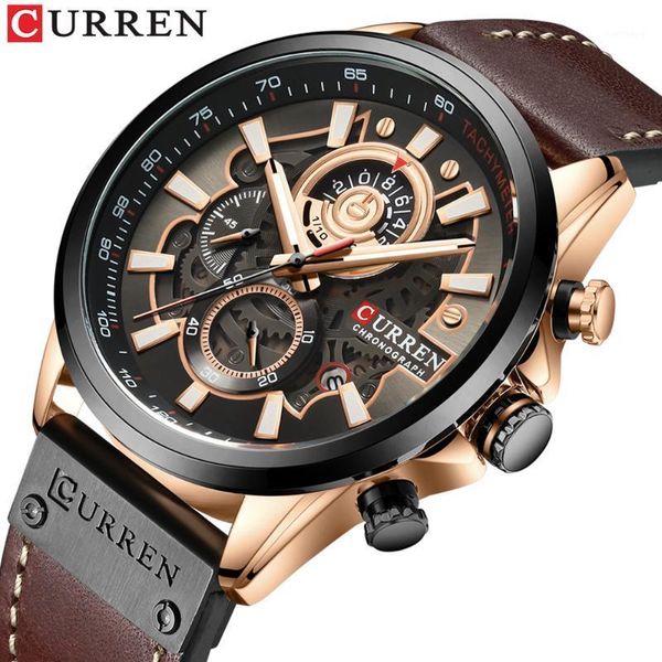 wristwatches 2021 curren watch men fashion quartz watches leather strap sport wristwatch chronograph clock male creative design dial, Slivery;brown
wristwatches 2021 curren watch men fashion quartz watches leather strap sport wristwatch chronograph clock male creative design dial, Slivery;brown