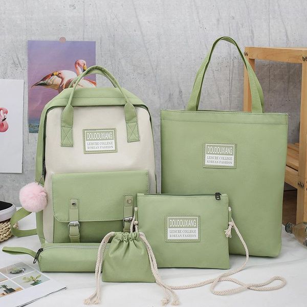 backpack 5 pcs sets canvas school bags for teenage girls women trend female nylon child student shoulder bag
backpack 5 pcs sets canvas school bags for teenage girls women trend female nylon child student shoulder bag