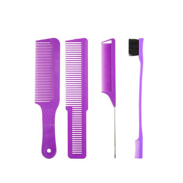 hair brushes 4pcs brush comb set fine tooth rat tail double sided edge control hairdressing combs, Silver
hair brushes 4pcs brush comb set fine tooth rat tail double sided edge control hairdressing combs, Silver