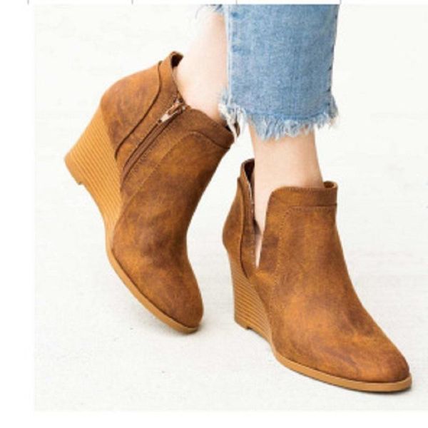 boots botas mujer ankle for women autumn winter wedges high heels ladies shoes zipper platform vintage female, Black
boots botas mujer ankle for women autumn winter wedges high heels ladies shoes zipper platform vintage female, Black
