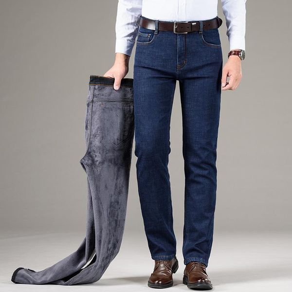 men's jeans straight slim winter fleece thick and comfortable warm brand clothing business casual large size 42, Blue
men's jeans straight slim winter fleece thick and comfortable warm brand clothing business casual large size 42, Blue