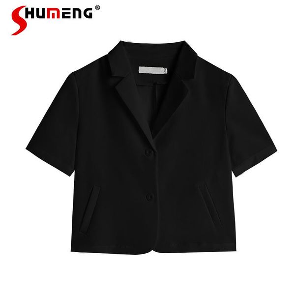 women's suits & blazers black women solid color loose blazer female simple short sleeve business outwear jacket 2021 summe, White;black
women's suits & blazers black women solid color loose blazer female simple short sleeve business outwear jacket 2021 summe, White;black