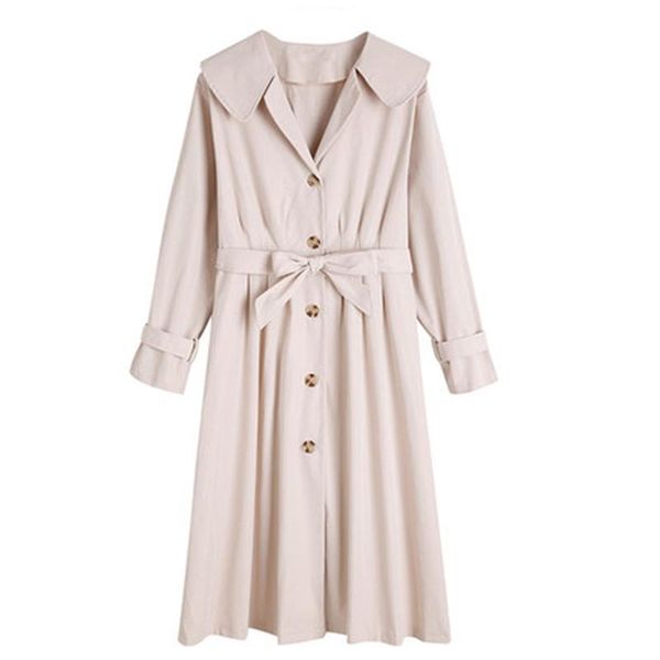 women's trench coats 2021 autumn winter windbreaker loose with belt long fashion female coat slim ladies overcoat, Tan;black
women's trench coats 2021 autumn winter windbreaker loose with belt long fashion female coat slim ladies overcoat, Tan;black