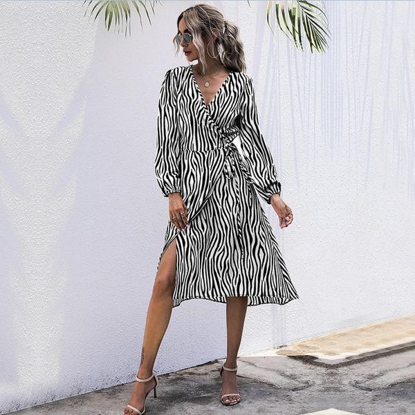 casual dresses women midi dress fashion long sleeve stripe print a-line ladies stylish v-neck lace-up bandage party daily wear, Black;gray
casual dresses women midi dress fashion long sleeve stripe print a-line ladies stylish v-neck lace-up bandage party daily wear, Black;gray
