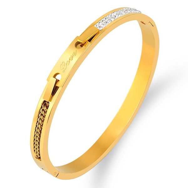 bangle 2021 arrival charm link bracelet titanium steel cubic zirconia for women round open bracelets lover couple jewelry, Black
bangle 2021 arrival charm link bracelet titanium steel cubic zirconia for women round open bracelets lover couple jewelry, Black