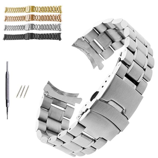 watch bands 18/20/22/24 stainless steel solid strap arc end bracelet insurance folding buckle universal replacement band, Black;brown
watch bands 18/20/22/24 stainless steel solid strap arc end bracelet insurance folding buckle universal replacement band, Black;brown
