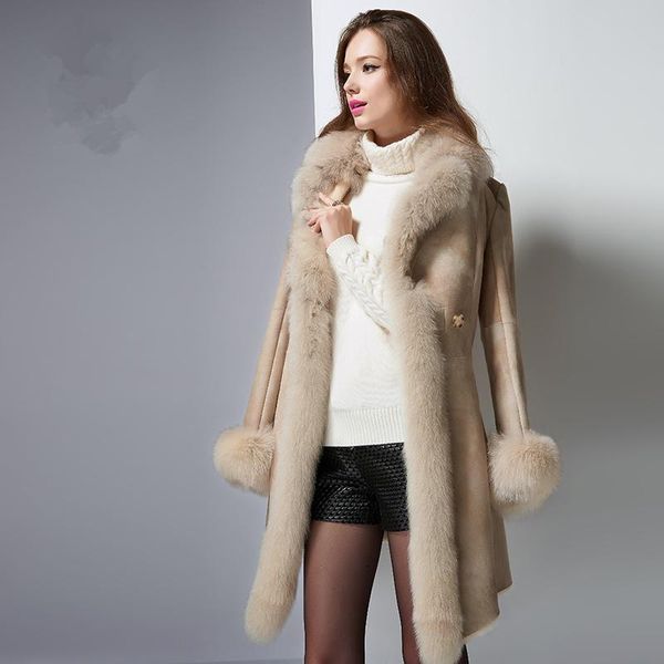 women's fur & faux real coat female 2021 women vintage natural double-faced coats collar jackets winter jacket ap58, Black
women's fur & faux real coat female 2021 women vintage natural double-faced coats collar jackets winter jacket ap58, Black