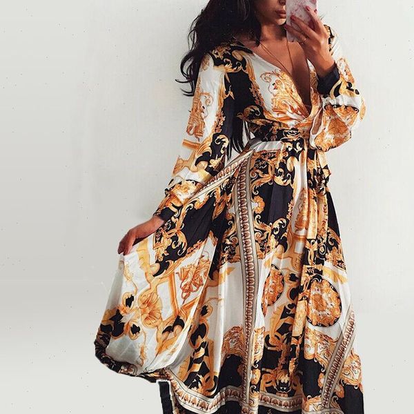 2021 women boho vintage long sleeve floral maxi dress fashion holiday beach v neck long dress, Black;gray
2021 women boho vintage long sleeve floral maxi dress fashion holiday beach v neck long dress, Black;gray