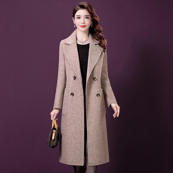 women's wool & blends woolen coat middle and long style 2021 autumn winter korean temperament middle-aged elderly cl, Black
women's wool & blends woolen coat middle and long style 2021 autumn winter korean temperament middle-aged elderly cl, Black