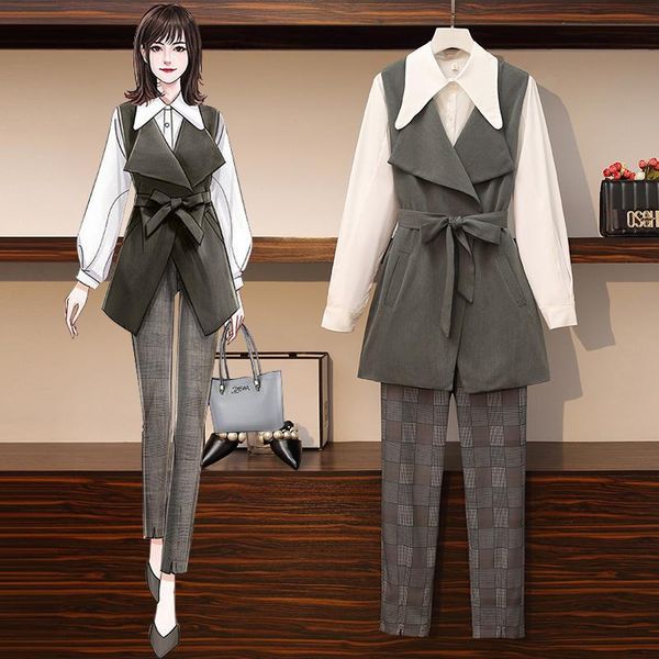 2021 new office lady 4xl plus size women's clothing pastel 3 piece set spring slye business suit and pants, White
2021 new office lady 4xl plus size women's clothing pastel 3 piece set spring slye business suit and pants, White