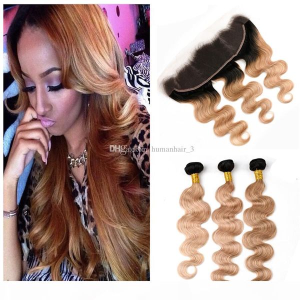 brazilian pre-colored human hair weave 3 bundles body wave ombre body wave hair with middle three prat lace frontal closure 1b 27, Black;brown
brazilian pre-colored human hair weave 3 bundles body wave ombre body wave hair with middle three prat lace frontal closure 1b 27, Black;brown