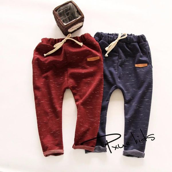 trousers pocket long pants casual straight elastic waist for boys girls children solid color harem 2-7y, Blue 
trousers pocket long pants casual straight elastic waist for boys girls children solid color harem 2-7y, Blue