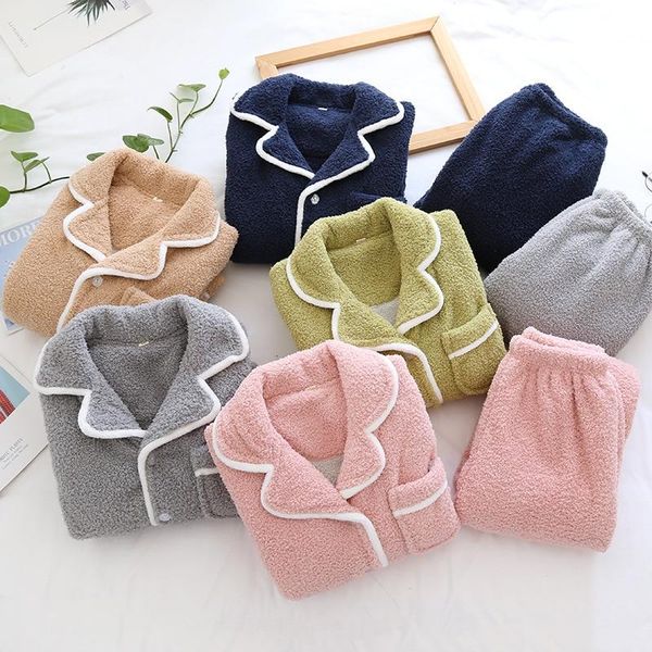 gym clothing winter warm pajamas set women sleepwear flannel pjs couples soft nightwear pyjamas loungewear loose lounge wear lingerie drop, White;black
gym clothing winter warm pajamas set women sleepwear flannel pjs couples soft nightwear pyjamas loungewear loose lounge wear lingerie drop, White;black