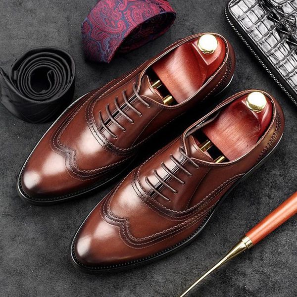 dress shoes vintage man wedding carved brogue genuine leather formal oxfords round toe british bridal men's footwear gd29, Black
dress shoes vintage man wedding carved brogue genuine leather formal oxfords round toe british bridal men's footwear gd29, Black