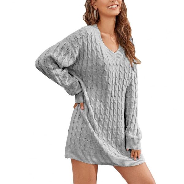 casual dresses long sleeve ribbed cuffs mini sweater dress women autumn winter solid color v-neck twist knitted knitwear, Black;gray
casual dresses long sleeve ribbed cuffs mini sweater dress women autumn winter solid color v-neck twist knitted knitwear, Black;gray