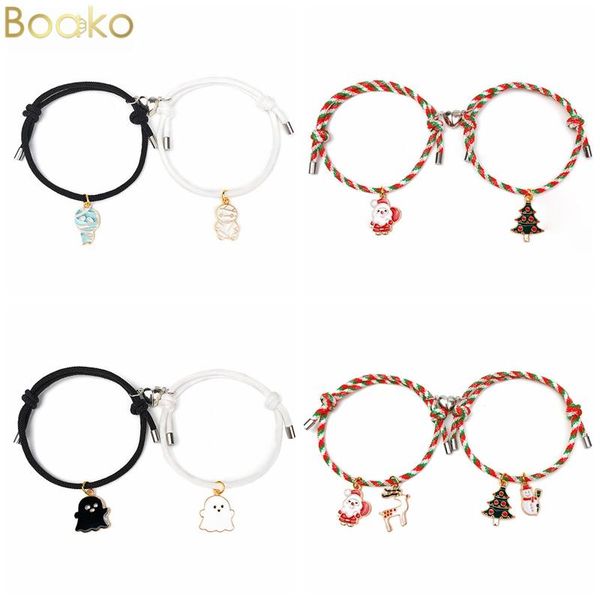 charm bracelets boako snowman pendant magnet attracts bracelet christmas couple santa claus rope chain on hand xmas jewelry gift, Golden;silver
charm bracelets boako snowman pendant magnet attracts bracelet christmas couple santa claus rope chain on hand xmas jewelry gift, Golden;silver