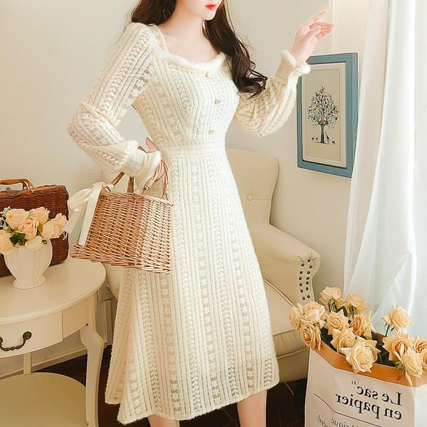 casual dresses 2021 spring autumn women's dress solid plush square collar buttons a-line mid-calf thick office lady elegant lace, Black;gray
casual dresses 2021 spring autumn women's dress solid plush square collar buttons a-line mid-calf thick office lady elegant lace, Black;gray