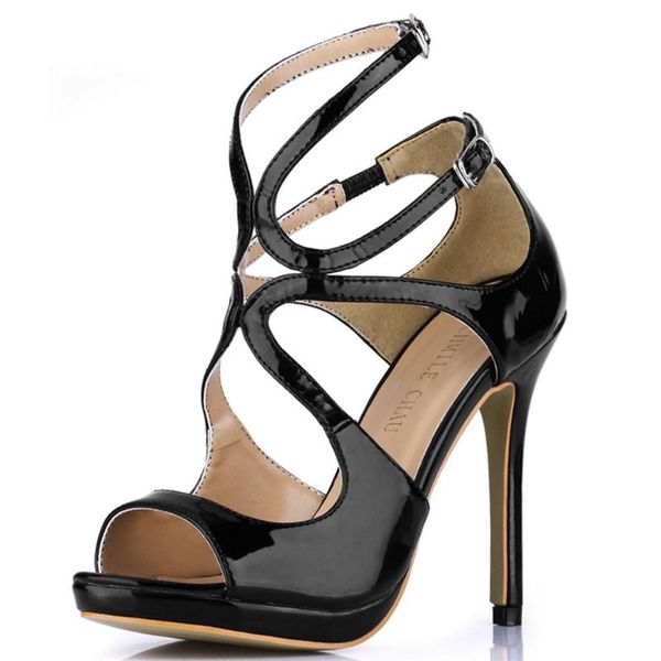 dress shoes summer patent 12cm women high heeled sandals ankle strap stiletto thin heel open toe fashion party lady shoe 3a-5, Black
dress shoes summer patent 12cm women high heeled sandals ankle strap stiletto thin heel open toe fashion party lady shoe 3a-5, Black