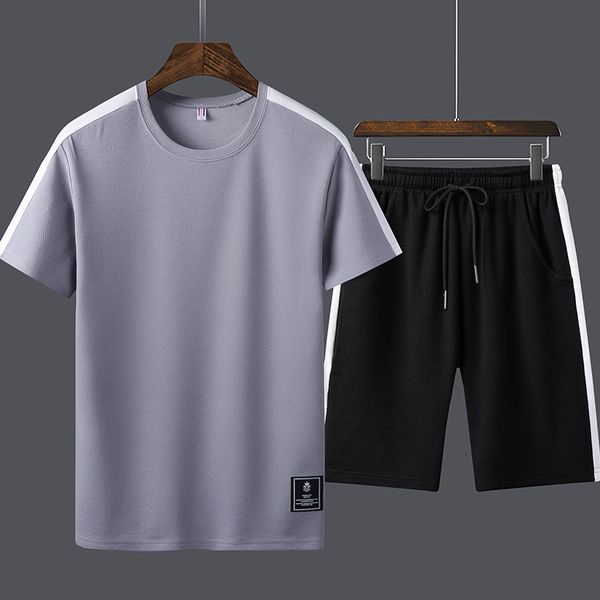 short mouwen pak men slim around the neck sport leisure running trend 2pc training suit + shorts sets mens casual tee shirts set, Gray
short mouwen pak men slim around the neck sport leisure running trend 2pc training suit + shorts sets mens casual tee shirts set, Gray