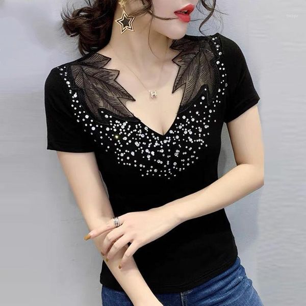 women's spring summer style mesh blouse shirt elegant short sleeve v-neck patchwork slim dd8493 blouses & shirts1, White
women's spring summer style mesh blouse shirt elegant short sleeve v-neck patchwork slim dd8493 blouses & shirts1, White