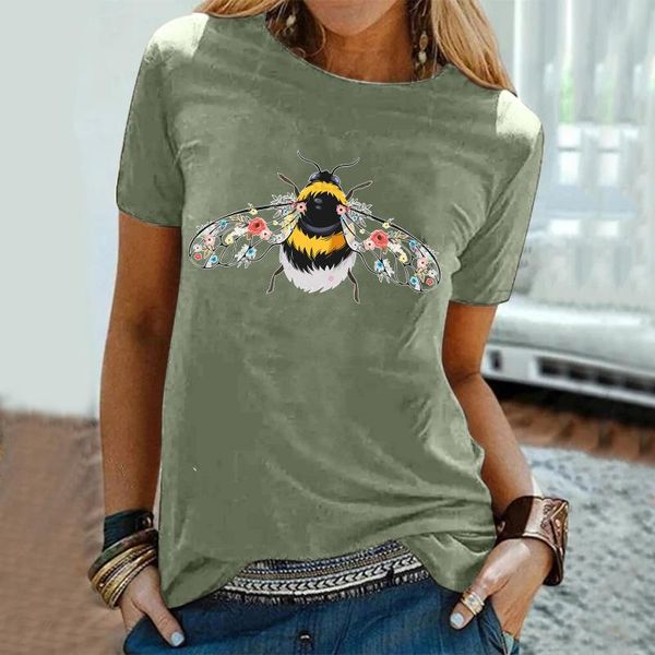 women's t-shirt cute bee printed women o-neck cotton short sleeve shirts harajuku summer clothes 2021 camisetas de mujer, White
women's t-shirt cute bee printed women o-neck cotton short sleeve shirts harajuku summer clothes 2021 camisetas de mujer, White