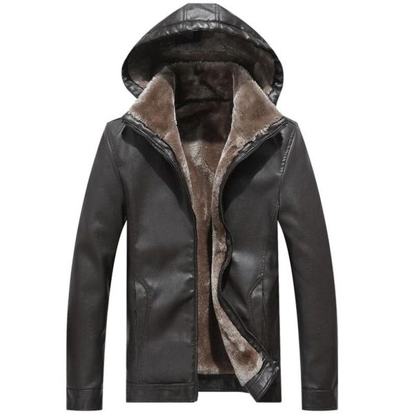 men's fur & faux winter leather jacket men thicken fleece warm hooded coat male outerwear thick windproof motorcycle biker jackets, Black
men's fur & faux winter leather jacket men thicken fleece warm hooded coat male outerwear thick windproof motorcycle biker jackets, Black